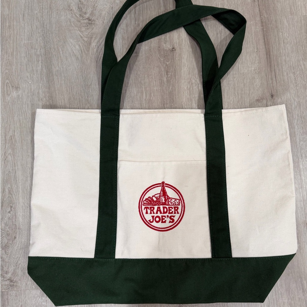 Trader Joe’s Hunter Green Canvas Tote Bag